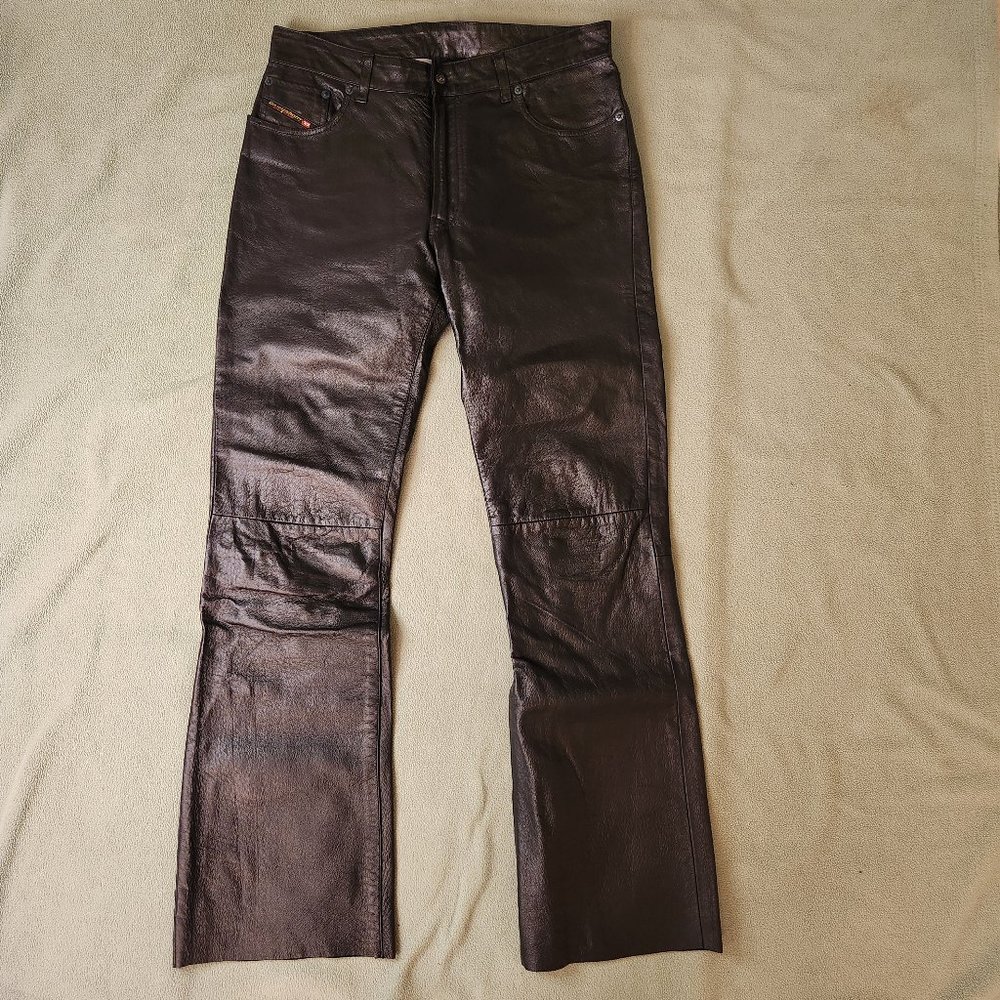Diesel Black Leather Pants